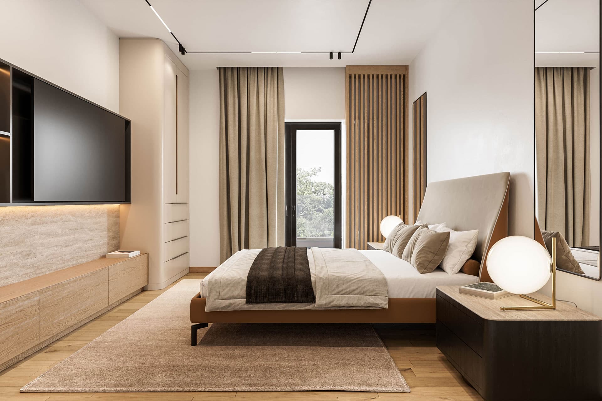 Contemporary Apartment Bedroom Interior Design Outside View - Dorcol Apartment
