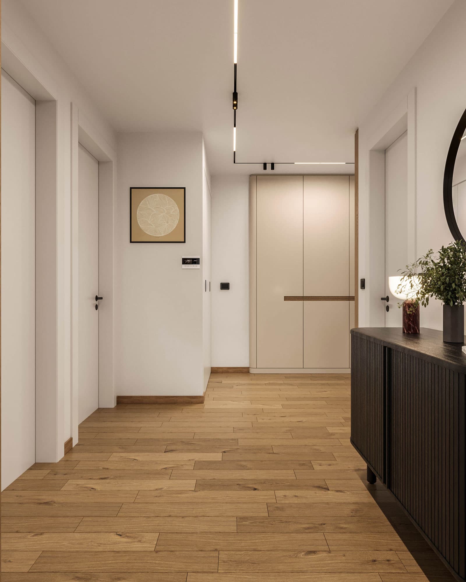 Contemporary Apartment Hallway Design - Dorcol Apartment