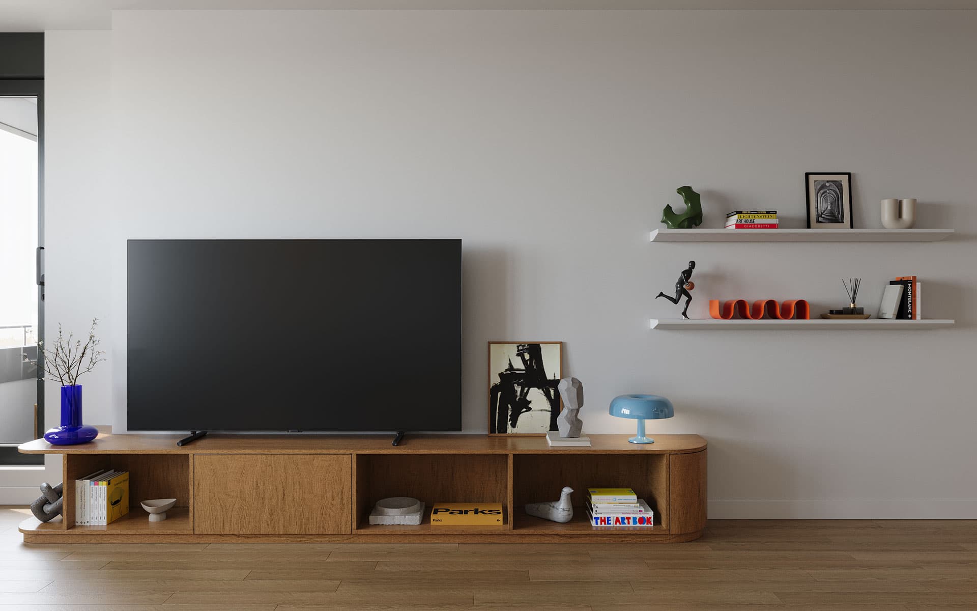 Midcentury Apartment TV Lowboard Design - Midcentury Apartment