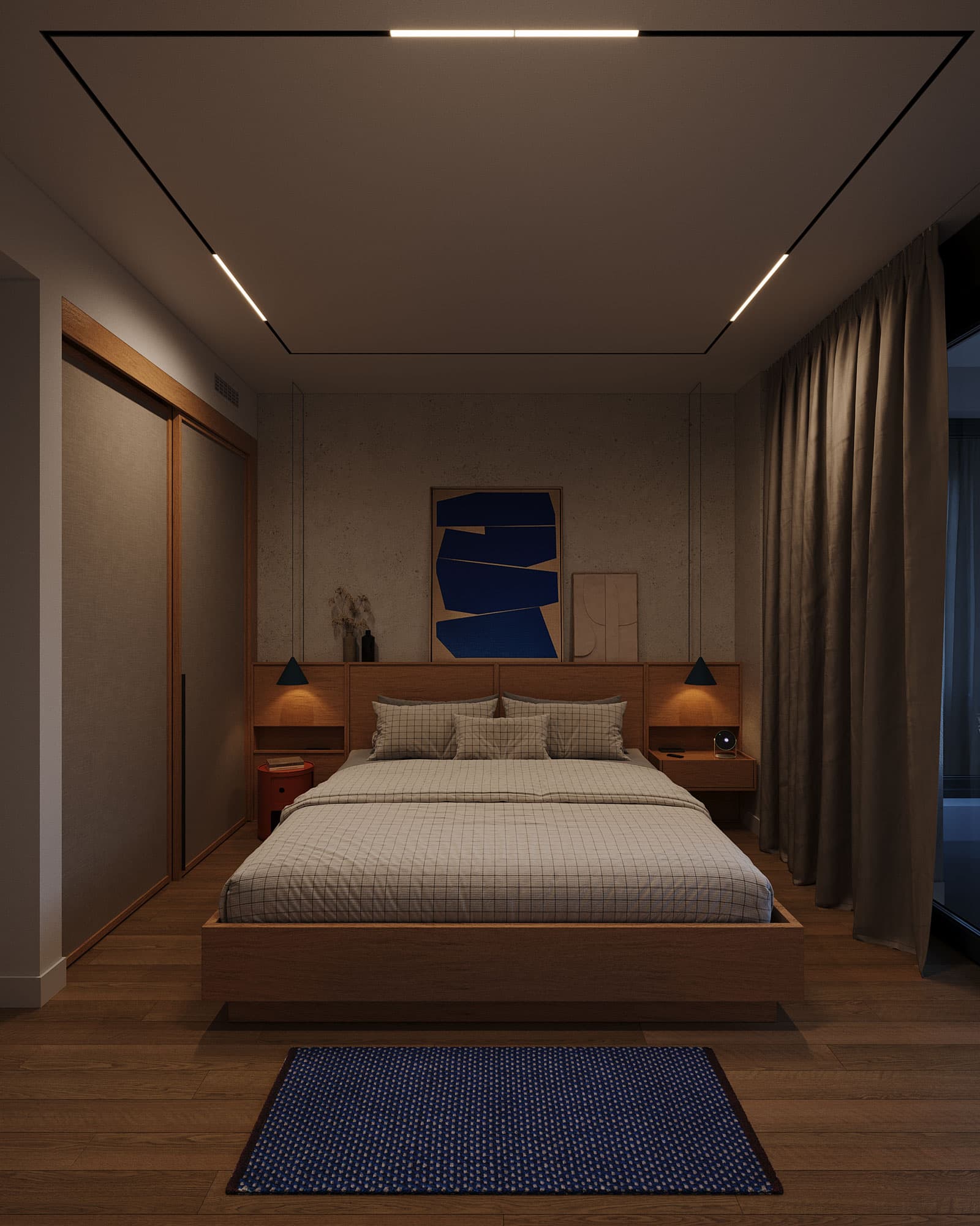 Midcentury Apartment Bedroom Design - Midcentury Apartment