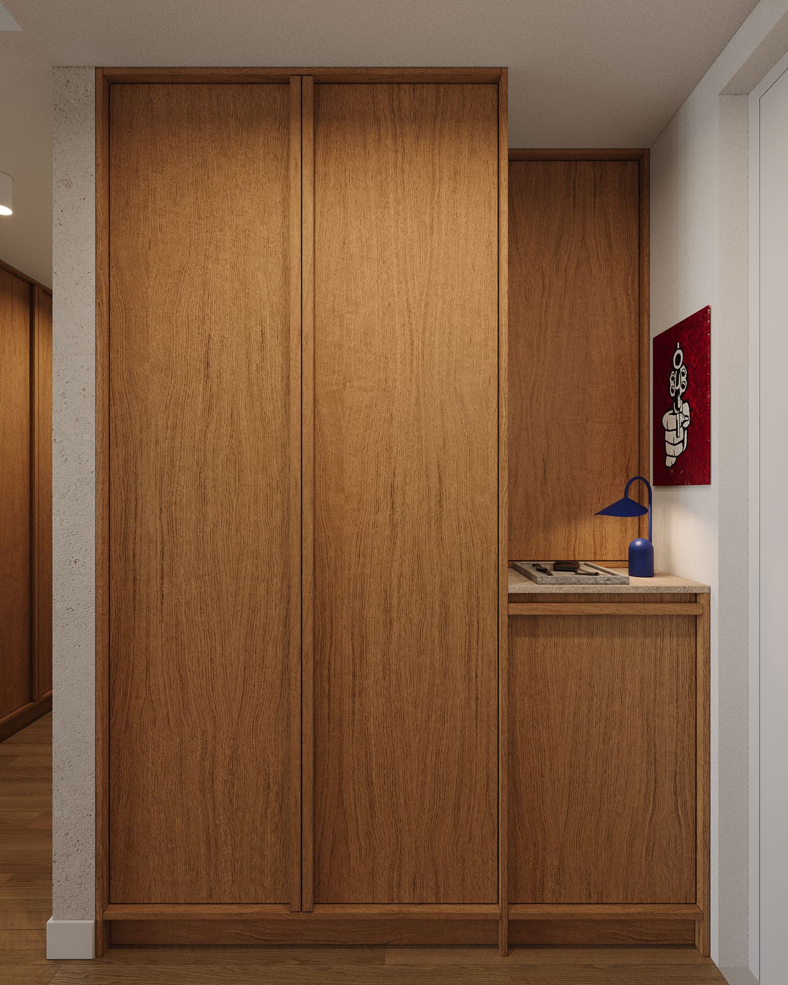 Midcentury Apartment Design Entrance Closet - Midcentury Apartment