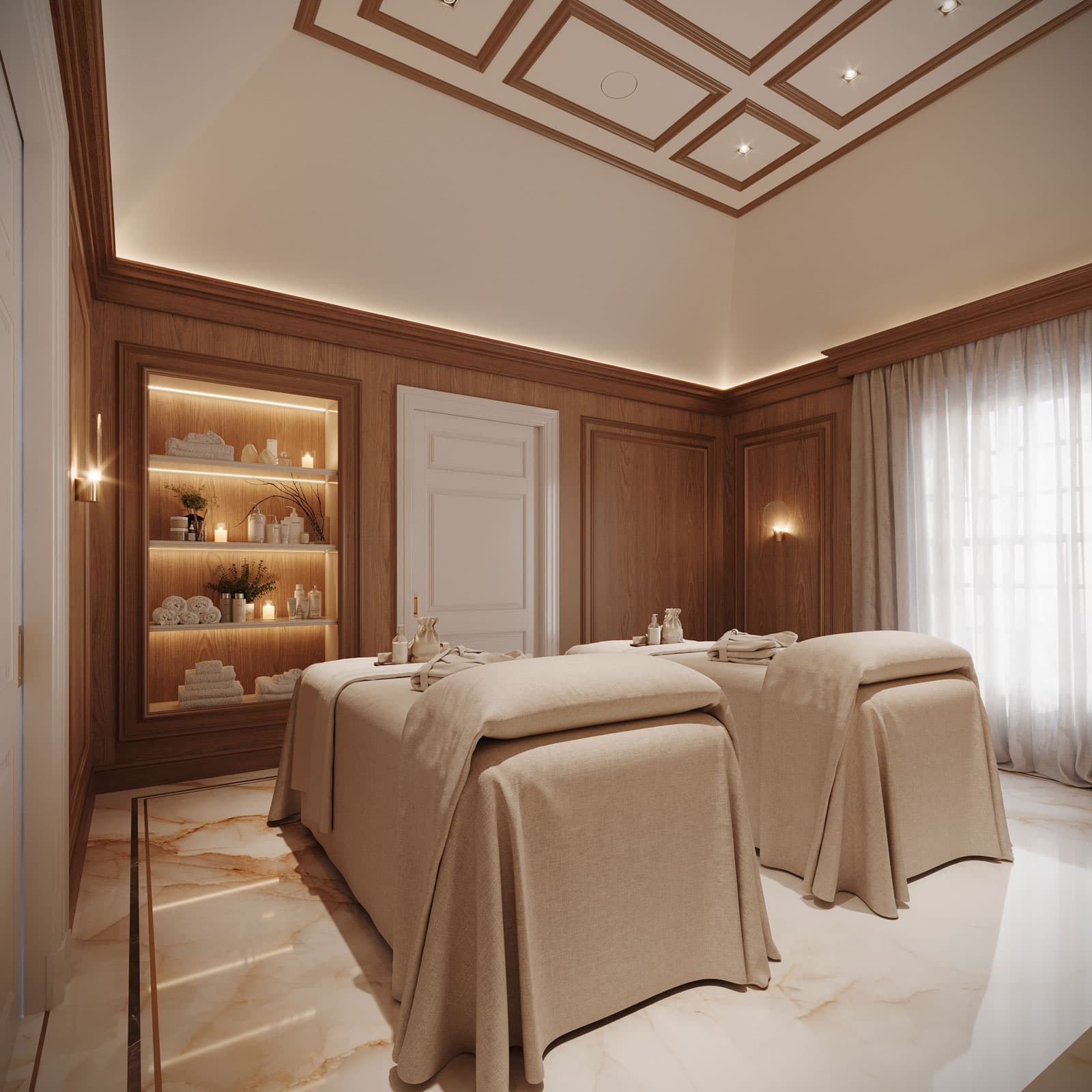 Spa Massage Room Interior Design Wood - John's Island Residence